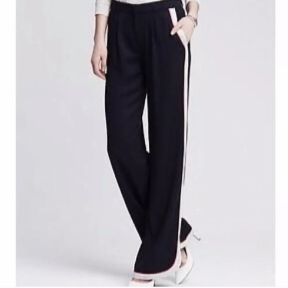 Banana Republic High Rise Wide Leg Side Stripe